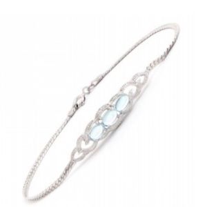 Beautiful Diamond and Sky Blue Topaz 7.5 Inch Designer Bracelet